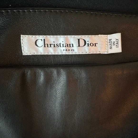 Christian Dior - 100% Lamb Skin Leather Skirt - 100% silk lining. Size US 4 - Picture 3 of 6